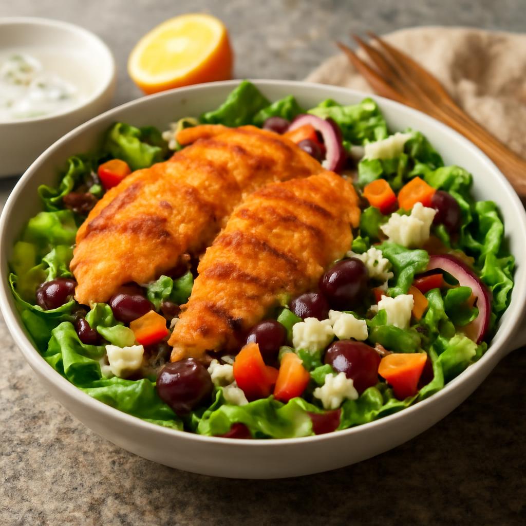 High-Protein Grilled Chicken Salad with Greek Yogurt Dressing