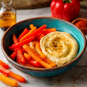 Bell Pepper Strips with Hummus