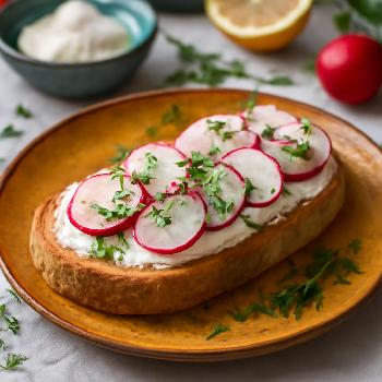 Cream Cheese and Radish Tartine