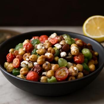 Mediterranean Chickpea Salad with Feta & Lemon