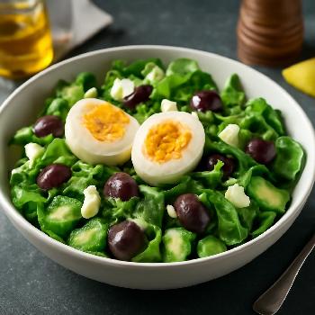 Mediterranean Spinach and Egg Power Salad