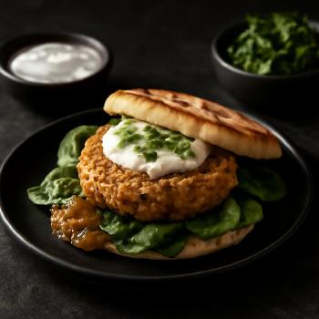 Quick Chickpea & Curry Burger