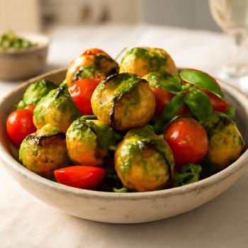 Speedy Pesto Cheese Puffs