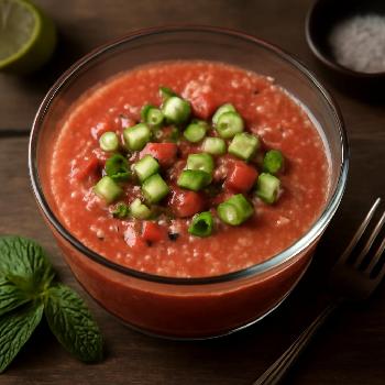 Watermelon Gazpacho - Summer in a Bowl