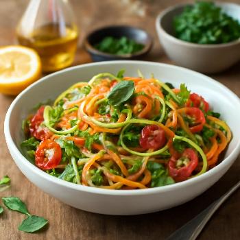 Zucchini & Carrot Noodle Bowl with Lemon-Herb Dressing