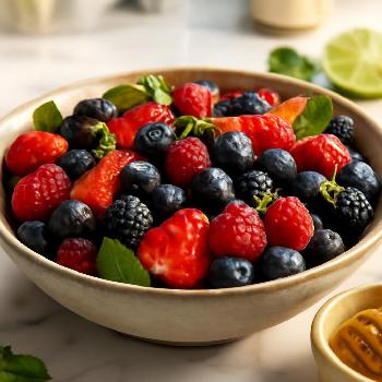 Berry Medley Salad with Honey-Lime Dressing