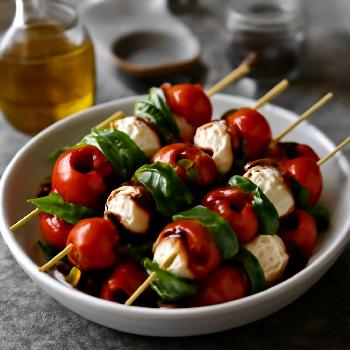 Caprese Skewers with Balsamic Glaze