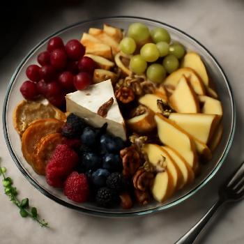 Elegant Cheese and Fruit Platter with Balsamic Glaze