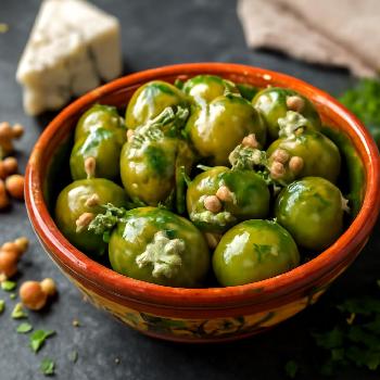 Gorgonzola and Walnut Stuffed Olives