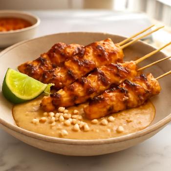 Grilled Chicken Satay with Creamy Peanut Sauce