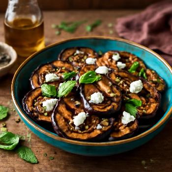 Grilled Eggplant with Balsamic Glaze and Goat Cheese