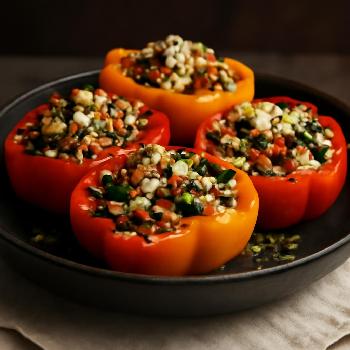 Mediterranean Stuffed Bell Peppers with Feta