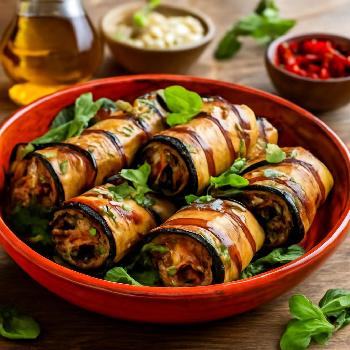 Mediterranean Stuffed Eggplant Rolls