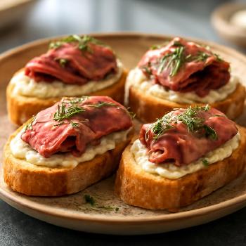 Roast Beef and Horseradish Crostini