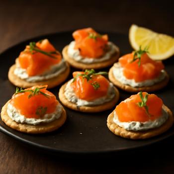 Smoked Salmon and Dill Cream Cheese Canapés