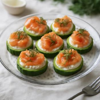 Smoked Salmon, Cucumber, and Cream Cheese Bites
