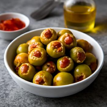 Spicy Chorizo and Manchego Stuffed Olives