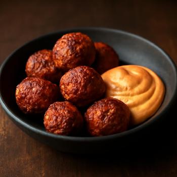 Spicy Chorizo Meatballs with Smoked Paprika Aioli