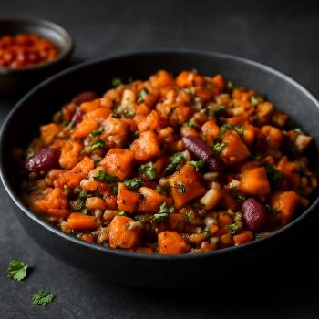 Spicy Lentil Salad with Roasted Vegetables