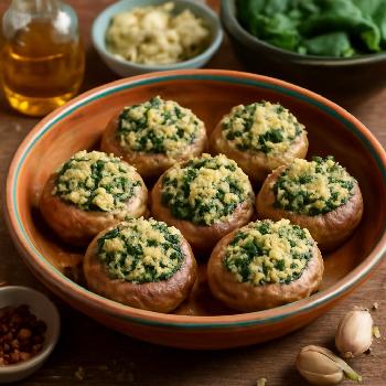Spinach and Artichoke Stuffed Mushrooms