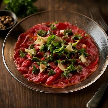 Truffle Beef Carpaccio with Crispy Capers