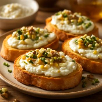 Whipped Feta Crostini with Honey and Pistachios
