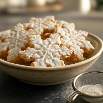 Powdered Sugar Snowflake Cookies