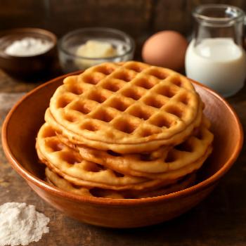 AI-Generated Crispy Golden Waffles