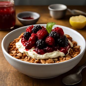 Berry Burst Cereal Parfait with Homemade Berry Compote