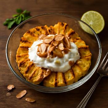 Grilled Pineapple with Coconut Yogurt and Toasted Almonds