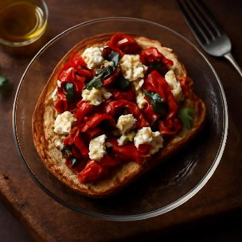 Mediterranean Toast with Feta and Roasted Red Peppers