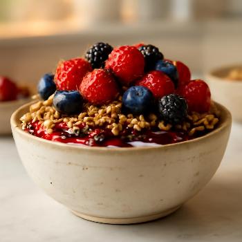 Mixed Berry Yogurt Parfait with Homemade Berry Compote