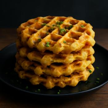 Savory Cornmeal Waffles with Cheddar and Chives