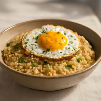 Savory Steel-Cut Oats with Parmesan and Fried Egg