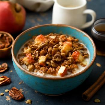 Spiced Apple Cinnamon Granola with Almond Milk