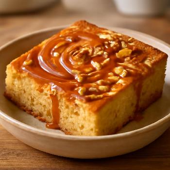 Caramel Swirl Blondie Sheet Cake