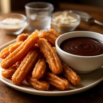 Classic Spanish Churros with Chocolate Sauce