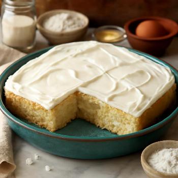 Classic White Sheet Cake with Vanilla Frosting