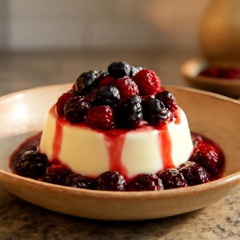 Coconut Milk Panna Cotta with Berry Compote