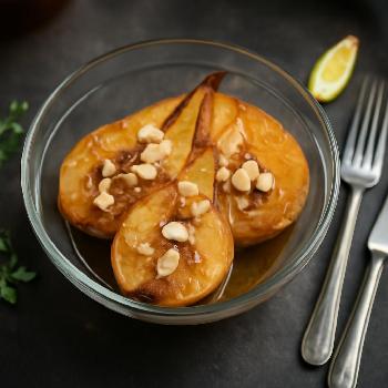 Honey-Glazed Baked Pears with Almonds