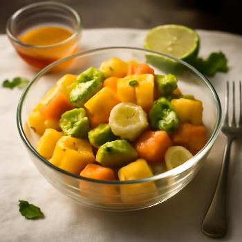 Honey-Lime Drizzled Tropical Fruit Salad