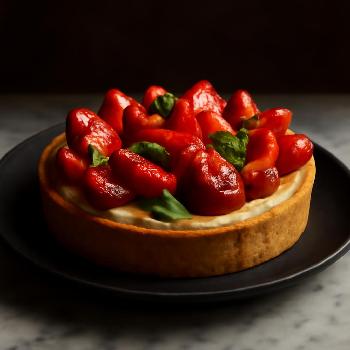 Strawberry Tart with Basil Crème Pâtissière