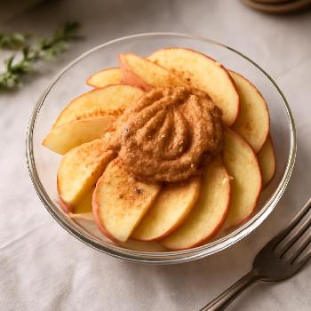Apple Slices with Almond Butter and Cinnamon