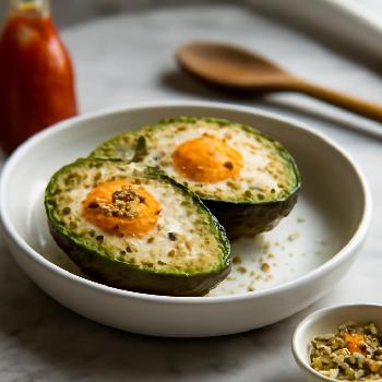 Baked Avocado Eggs with Everything Bagel Seasoning