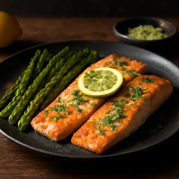 Baked Salmon with Asparagus and Lemon-Herb Butter