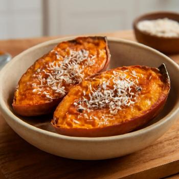 Baked Sweet Potato with Coconut and Cinnamon