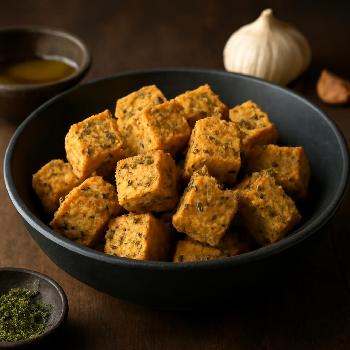 Crispy Garlic Herb Baked Tofu