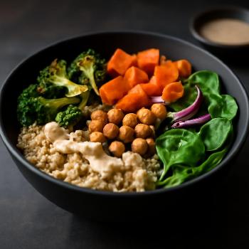 Dairy-Free Quinoa Bowl with Lemon-Tahini Dressing