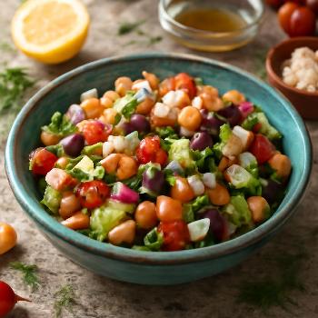 Greek Chickpea Salad with Lemon-Dill Vinaigrette