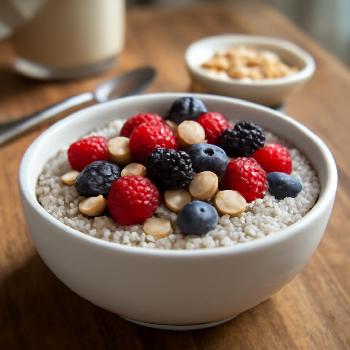 High-Protein Chia Seed Pudding with Berries and Almonds